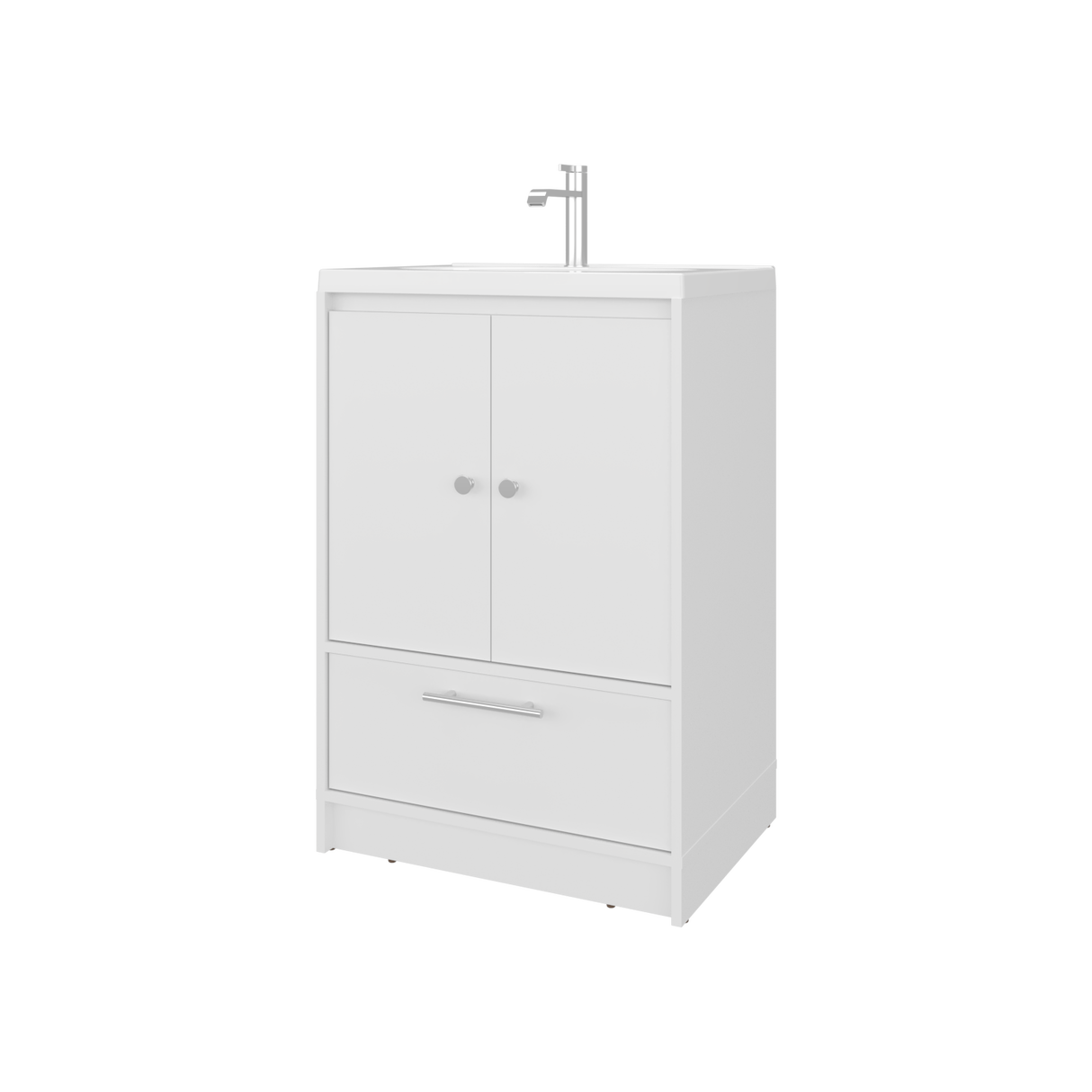 Mueble para Lavamanos Madison Blanco 60x89.7cm Individual con Lavamanos Integrado y con Un Cajón - MUEBLES PARA LAVAMANOS | Bylmo