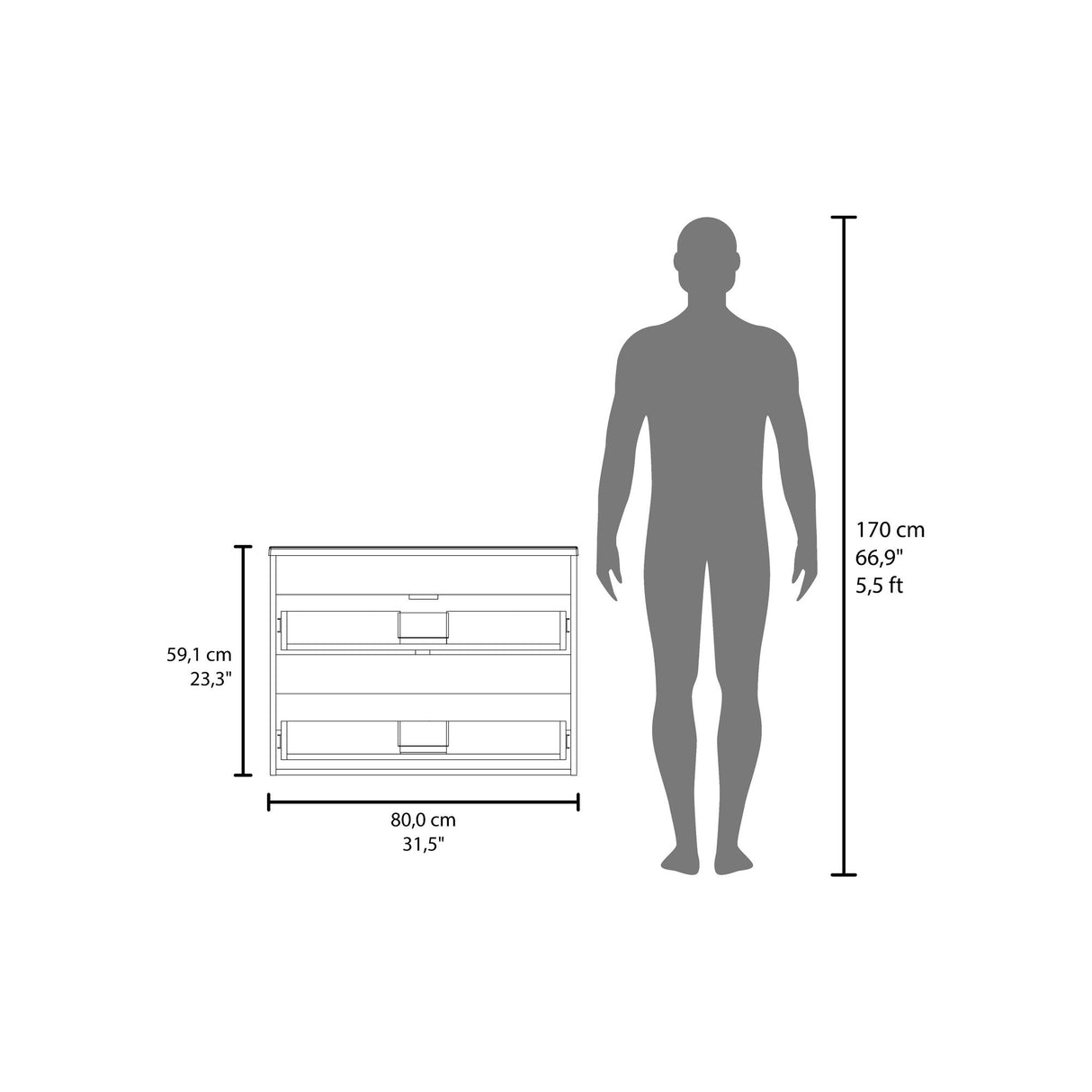 Mueble para Lavamanos Opalo Blanco 80x56.8cm Individual Flotante con Lavamanos Integrado y con Dos - MUEBLES PARA LAVAMANOS | Bylmo