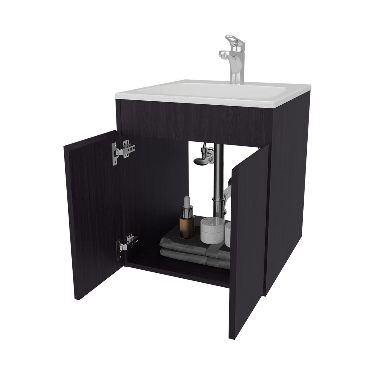 Mueble para Lavamanos Meka Wengue 45.1x53cm Individual Flotante con Lavamanos Integrado y sin Cajones - MUEBLES PARA LAVAMANOS | Bylmo