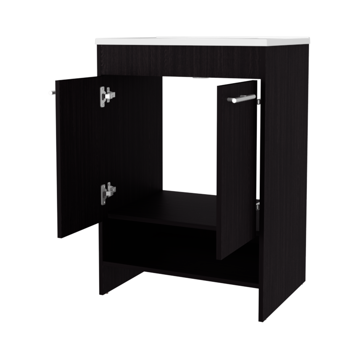 Mueble para Lavamanos Lorenzo Wengue 60x88cm Individual con Lavamanos Integrado y sin Cajones - MUEBLES PARA LAVAMANOS | Bylmo