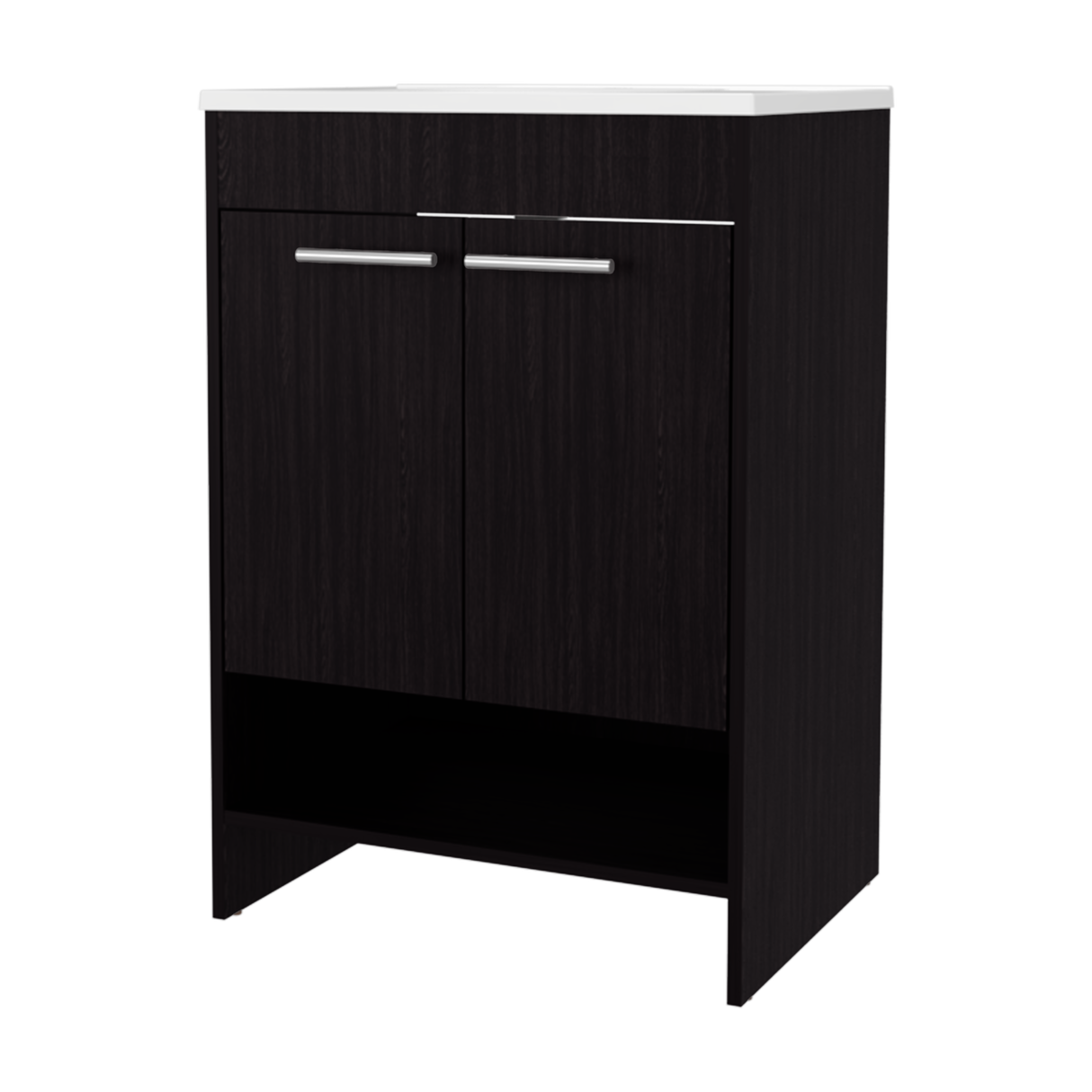 Mueble para Lavamanos Lorenzo Wengue 60x88cm Individual con Lavamanos Integrado y sin Cajones - MUEBLES PARA LAVAMANOS | Bylmo
