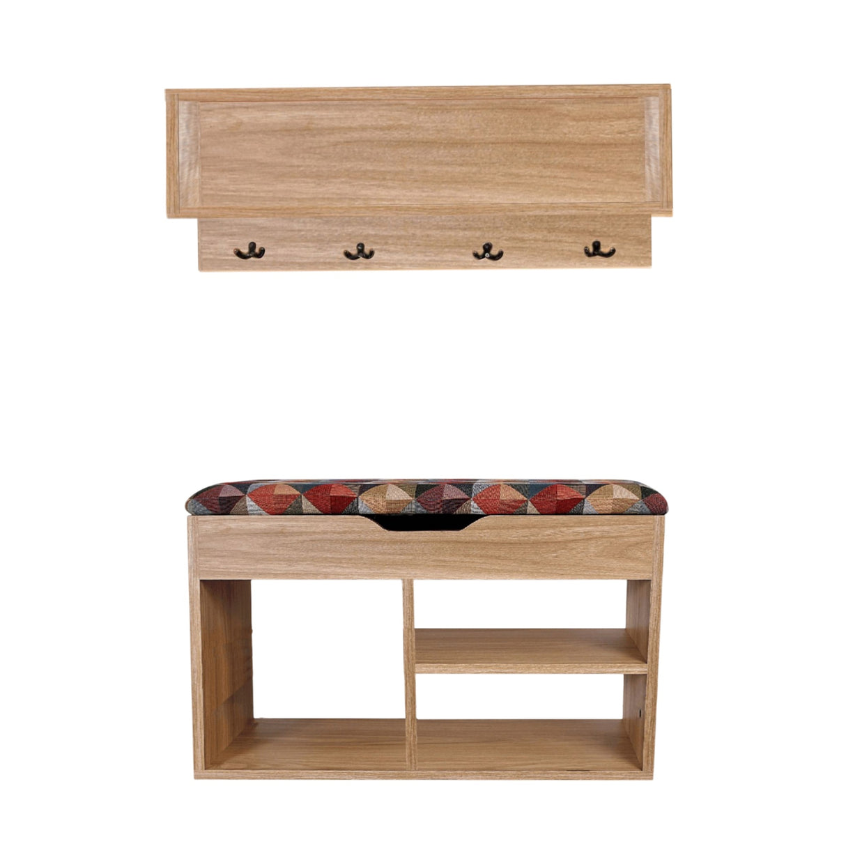 Combo Zapatero y Perchero Colors 80x46.5cm de Dos Niveles para Seis Pares con Asiento Integrado - ZAPATEROS | Bylmo