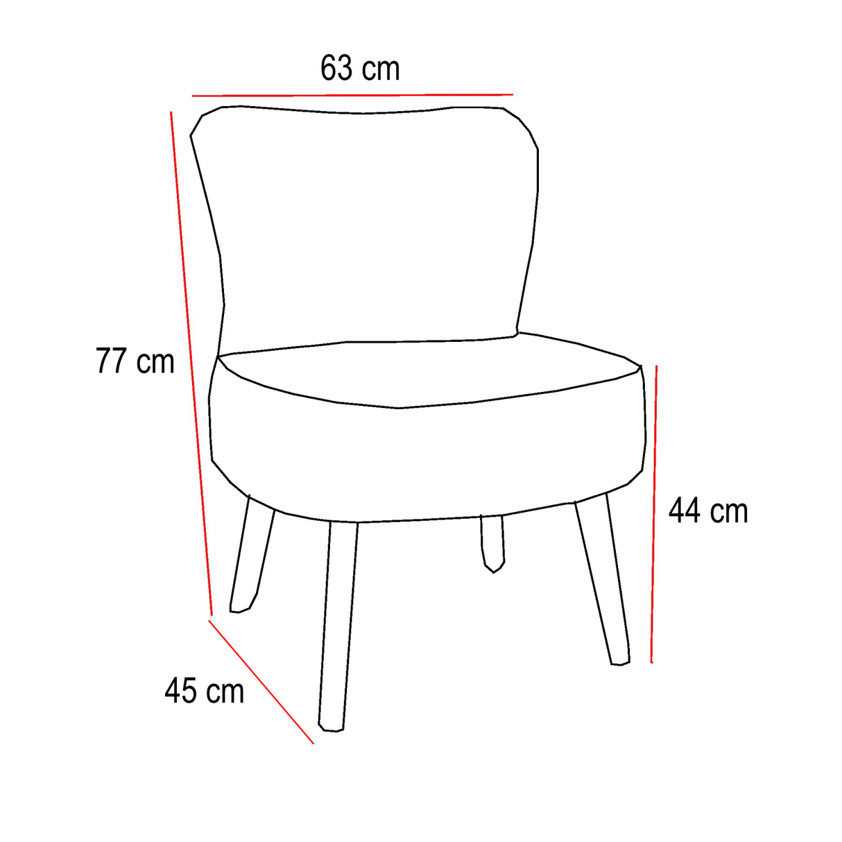 Poltrona Nikki Colors 63x77cm con Patas y con Tapizado Liso - SOFAS Y POLTRONAS | Bylmo