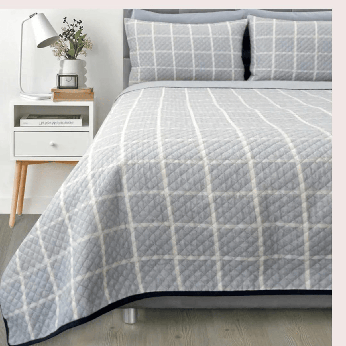 Colcha Sherpa Cationica Gris y Azul 220x230cm para Cama Doble 140 X 190 Cm - TENDIDOS Y CUBRELECHOS | Bylmo