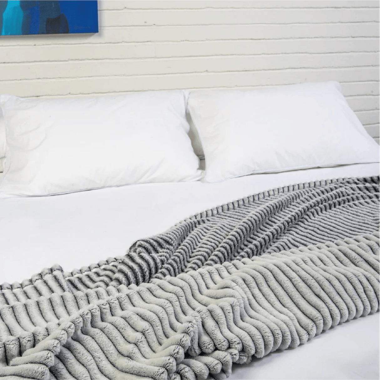 Cobija Flannel 3D Gris 160x230cm Térmica Suave - COBIJAS Y MANTAS | Bylmo