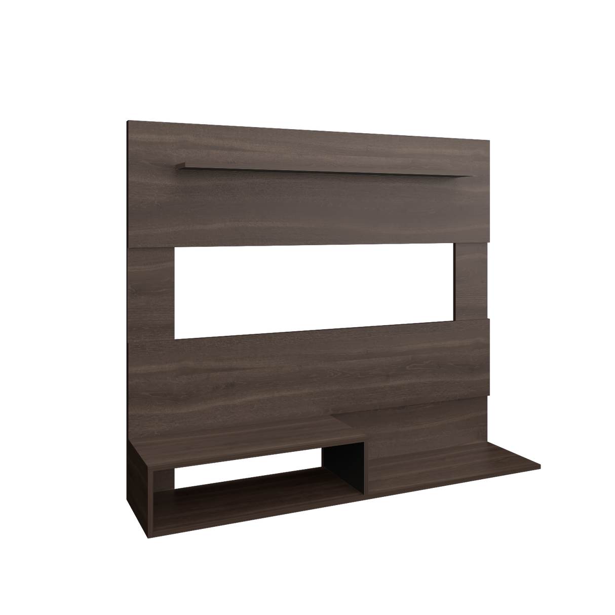 Panel de TV Beijing Milan y Wengue 140x120cm Para TV Hasta 55 Pulgadas con Cinco Compartimientos - MUEBLES DE TV | Bylmo