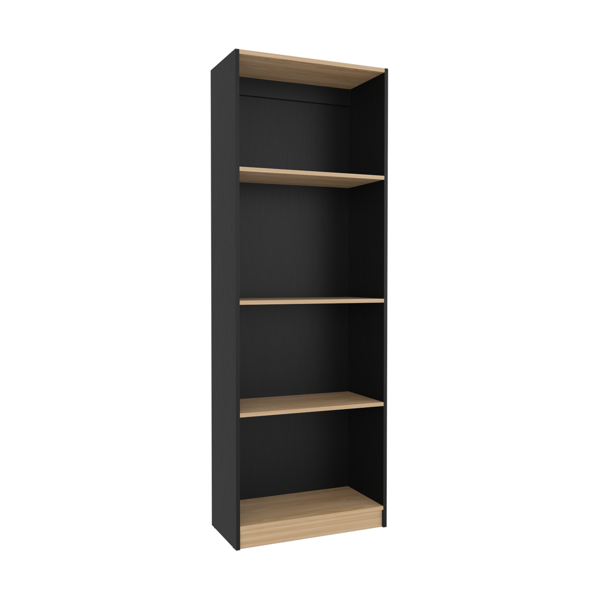 Estantería Home Wengue y Fresno 62.8x180.6cm Rectangular con Cuatro Compartimientos y con Tres Entrepaños - BIBLIOTECAS Y ESTANTERIAS | Bylmo