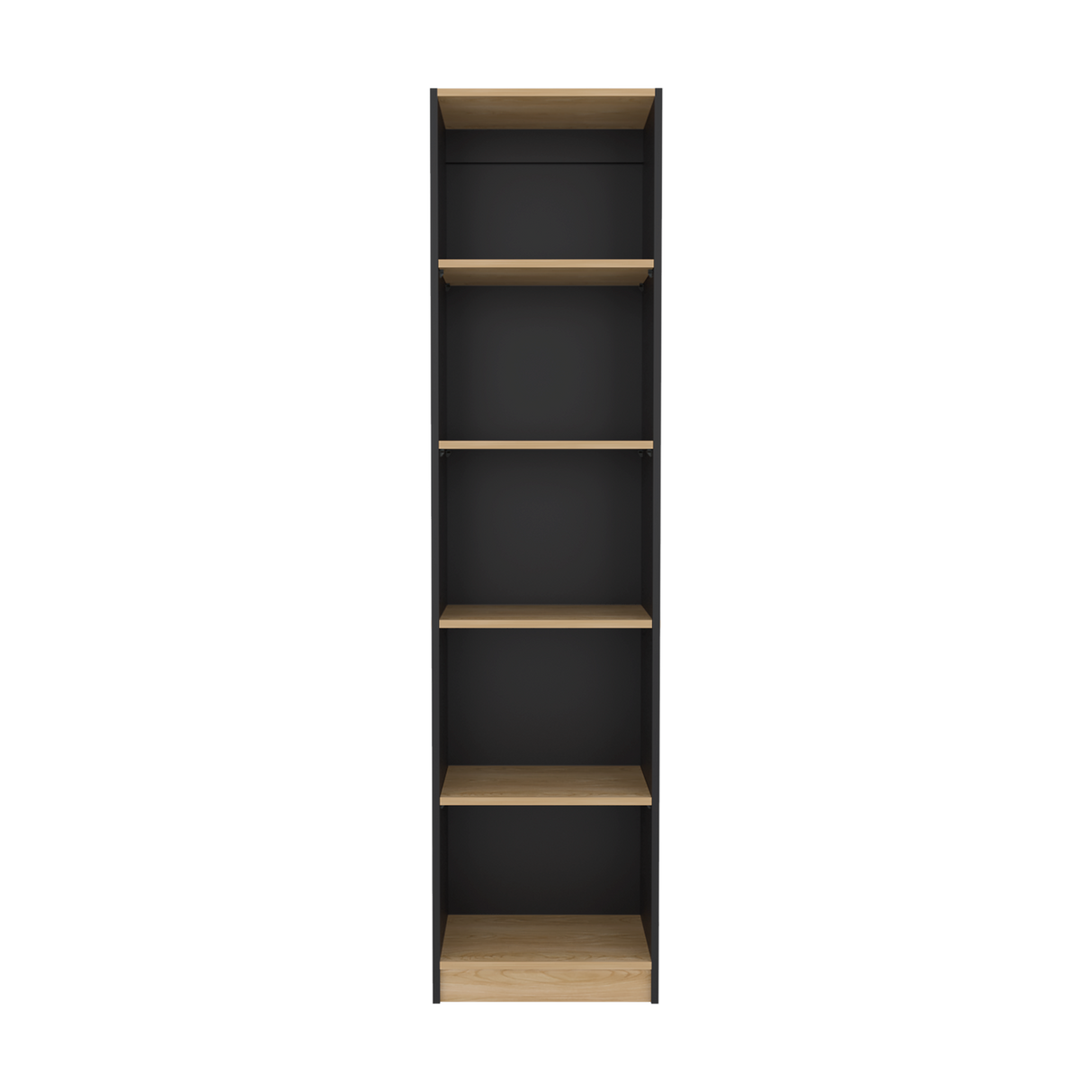 Estantería Home Wengue y Fresno 45x180.6cm Rectangular con Cinco Compartimientos y con Cuatro Entrepaños - BIBLIOTECAS Y ESTANTERIAS | Bylmo