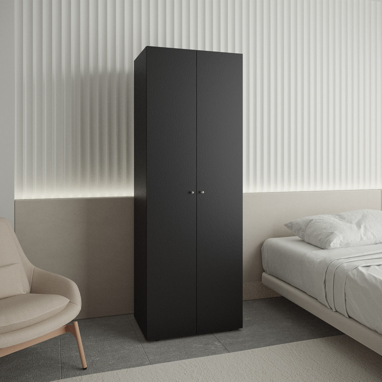Closet Tuhogar Wengue 60x170cm con Tres Compartimientos y con Dos Puertas - CLOSETS | Bylmo