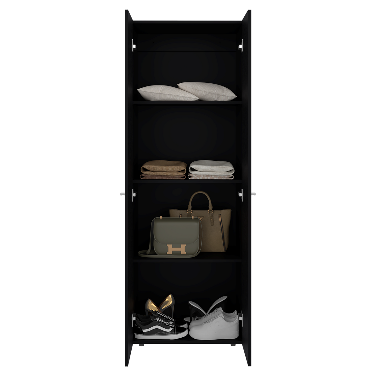 Closet Tuhogar Wengue 60x170cm con Cuatro Compartimientos y con Dos Puertas - CLOSETS | Bylmo