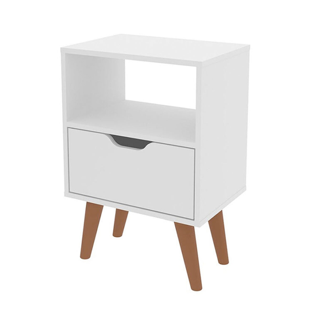 Combo 2 Mesas de Noche Essen Blanco 25.8x54cm con Un Cajon y un Compartimiento - MESAS DE NOCHE | Bylmo