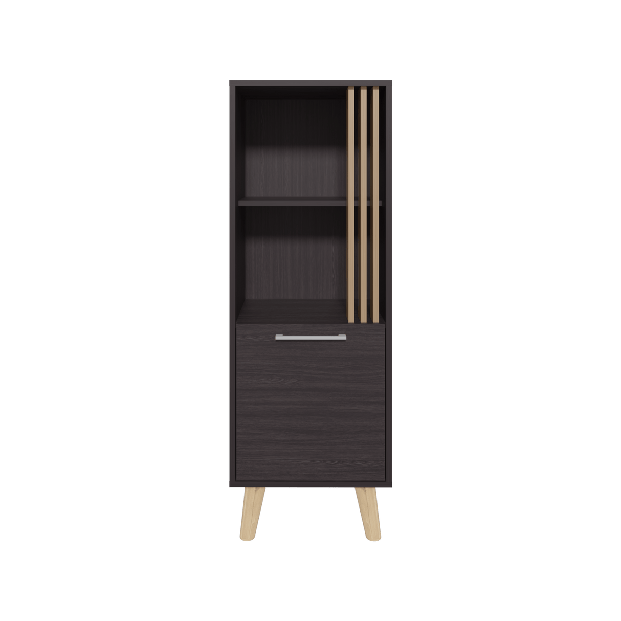 Vitrina Vance Wengue 42x120cm sin Cajones y con Tres Compartimientos - BIFES Y ARRIMOS | Bylmo