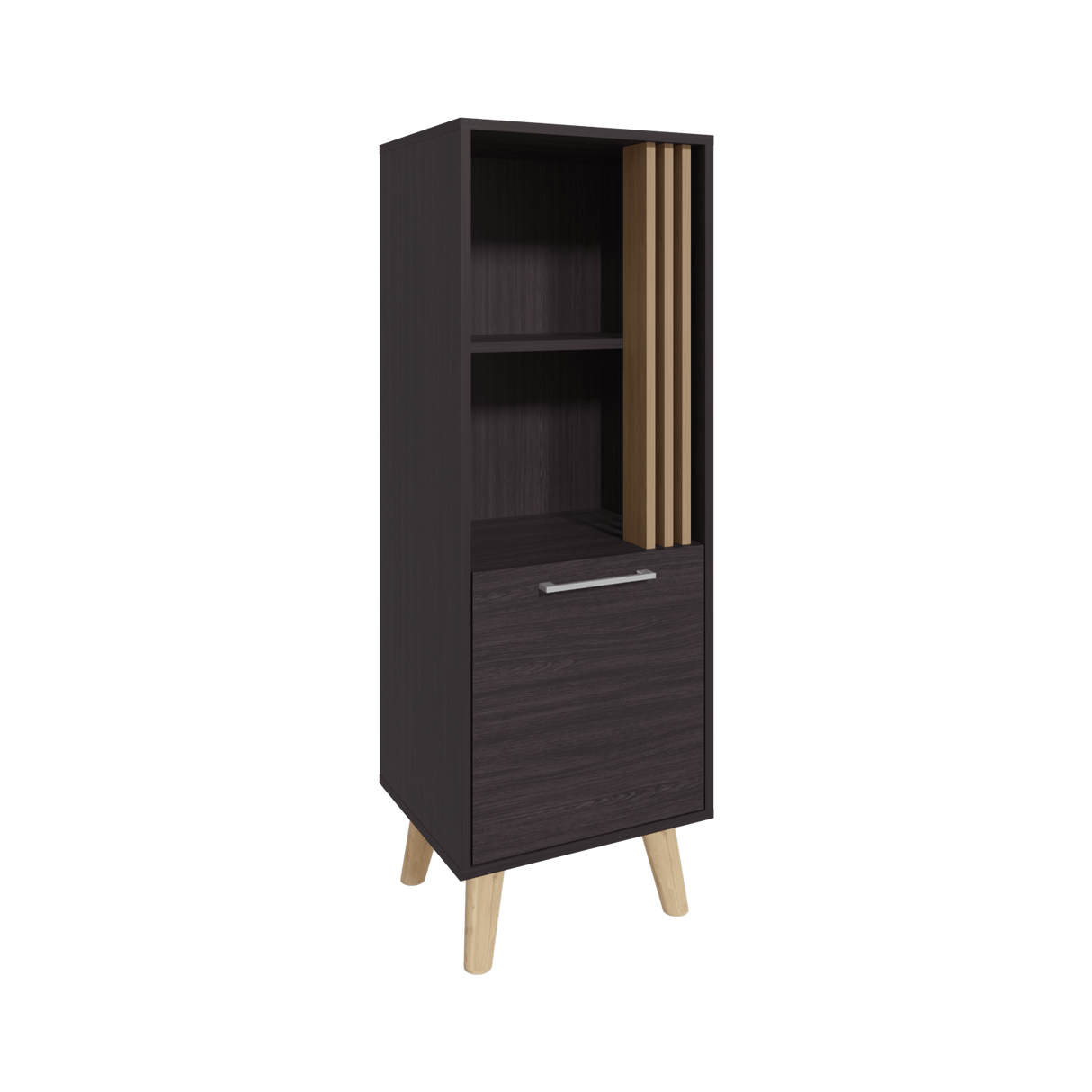 Vitrina Vance Wengue 42x120cm sin Cajones y con Tres Compartimientos - BIFES Y ARRIMOS | Bylmo