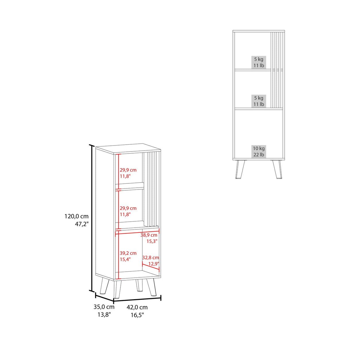 Vitrina Vance Wengue 42x120cm sin Cajones y con Tres Compartimientos - BIFES Y ARRIMOS | Bylmo