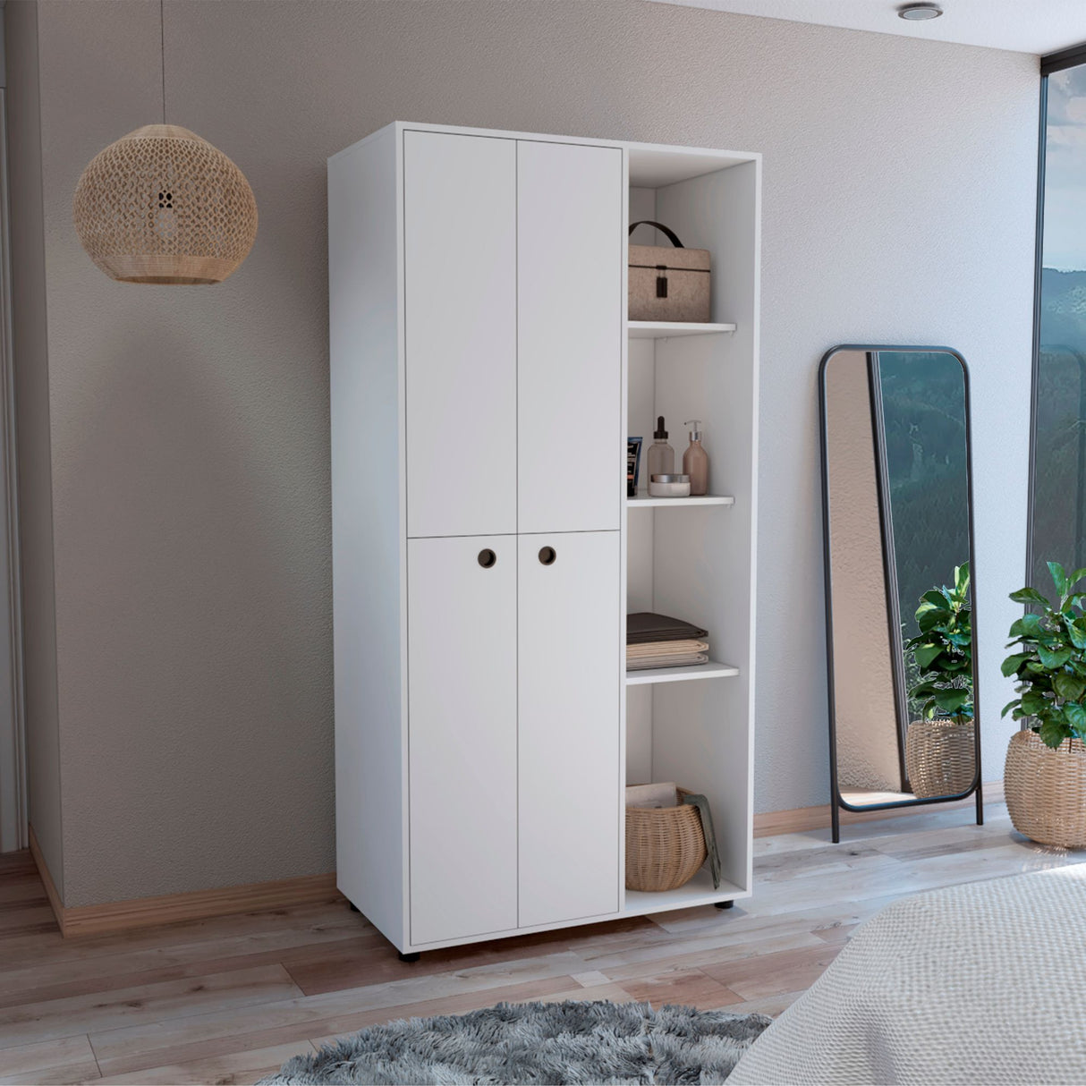 Closet Misuri Blanco 90x182cm con Un Cajón y Siete Compartimientos - CLOSETS | Bylmo