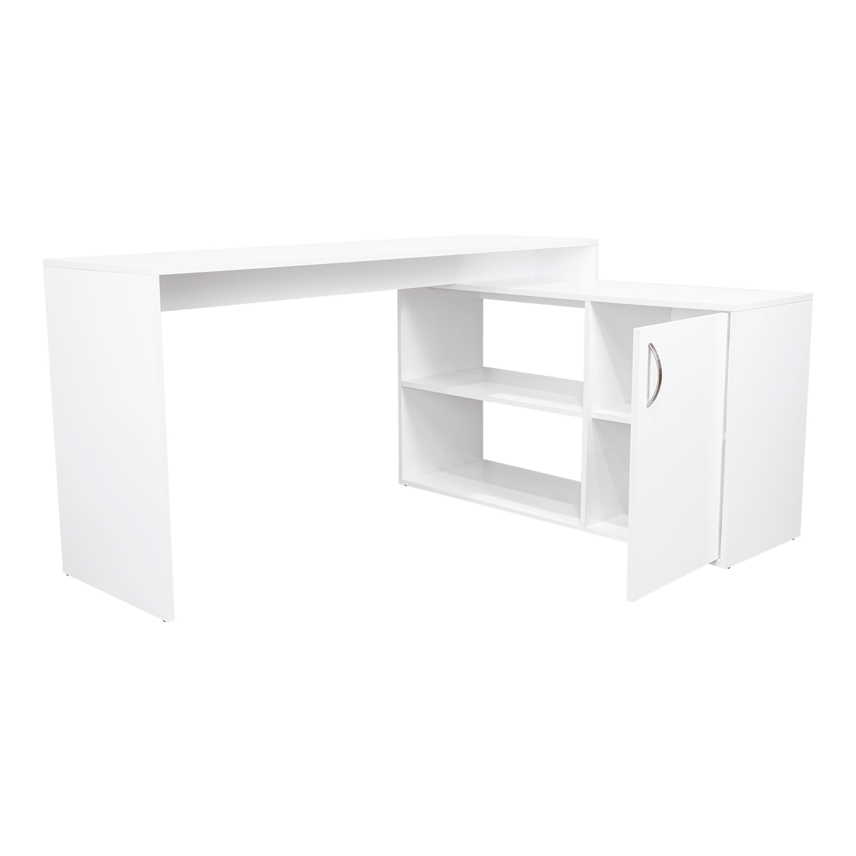 Escritorio En L Axis Blanco 151.5x76.5cm Sin Cajones Y Con Organizador De Libros - ESCRITORIOS | Bylmo