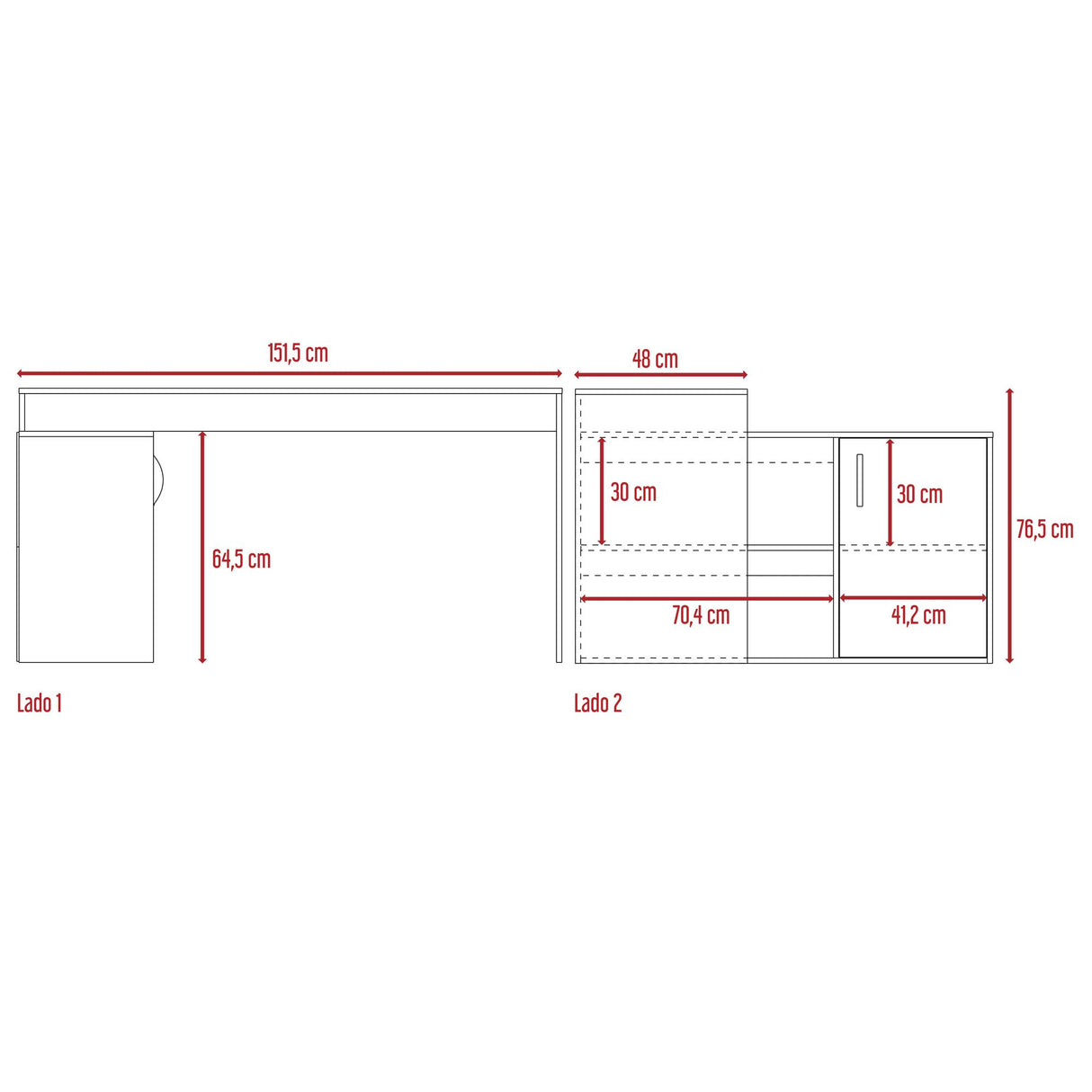 Escritorio En L Axis Blanco 151.5x76.5cm Sin Cajones Y Con Organizador De Libros - ESCRITORIOS | Bylmo