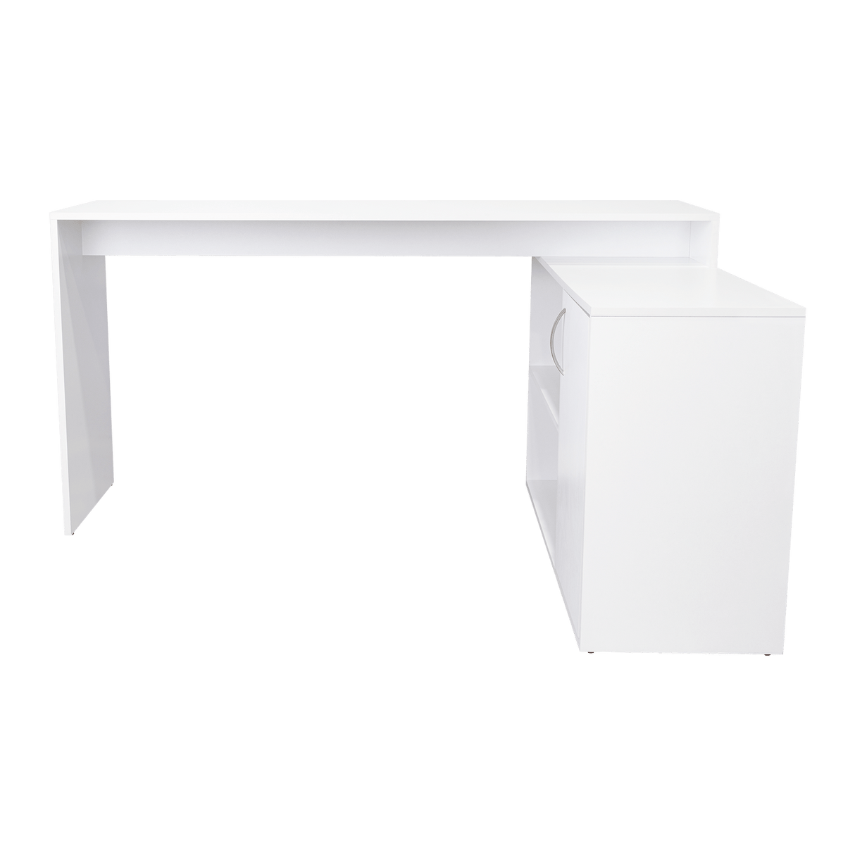 Escritorio En L Axis Blanco 151.5x76.5cm Sin Cajones Y Con Organizador De Libros - ESCRITORIOS | Bylmo