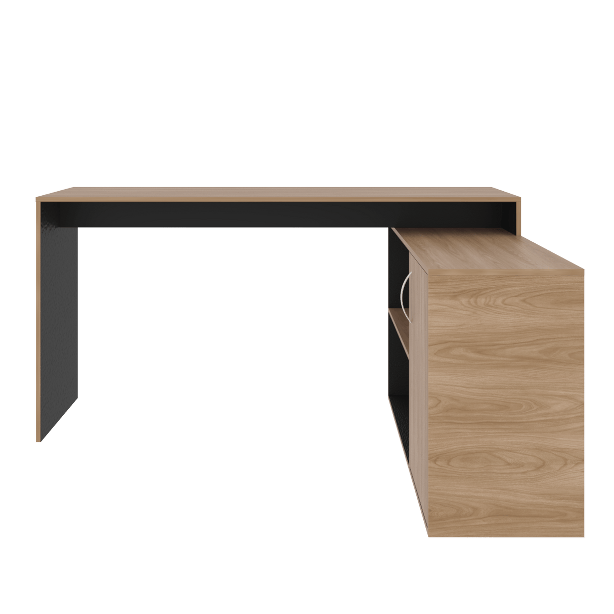 Escritorio En L Axis Fresno Europeo 151.5x76.5cm Sin Cajones Y Con Organizador De Libros - ESCRITORIOS | Bylmo