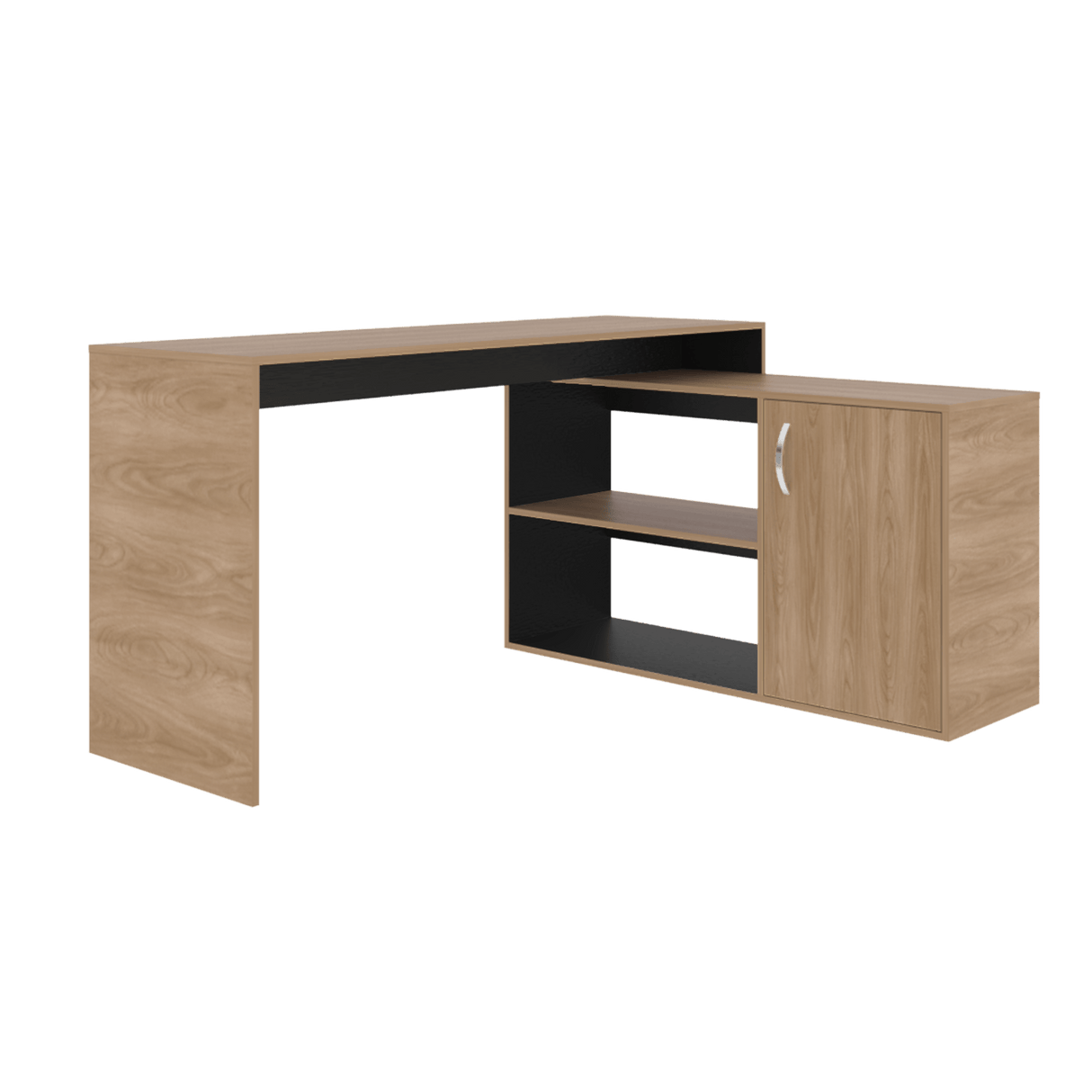 Escritorio En L Axis Fresno Europeo 151.5x76.5cm Sin Cajones Y Con Organizador De Libros - ESCRITORIOS | Bylmo