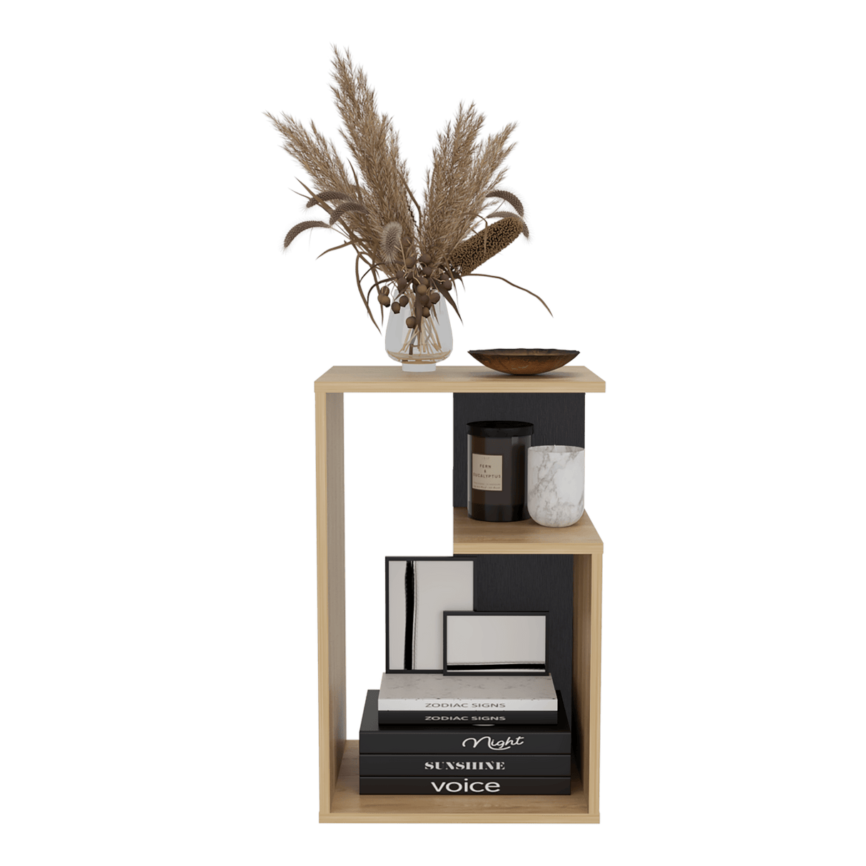 Mesa Auxiliar Everett Fresno 39.8x63.4cm Rectangular Con Tres Compartimientos - MESAS AUXILIARES | Bylmo