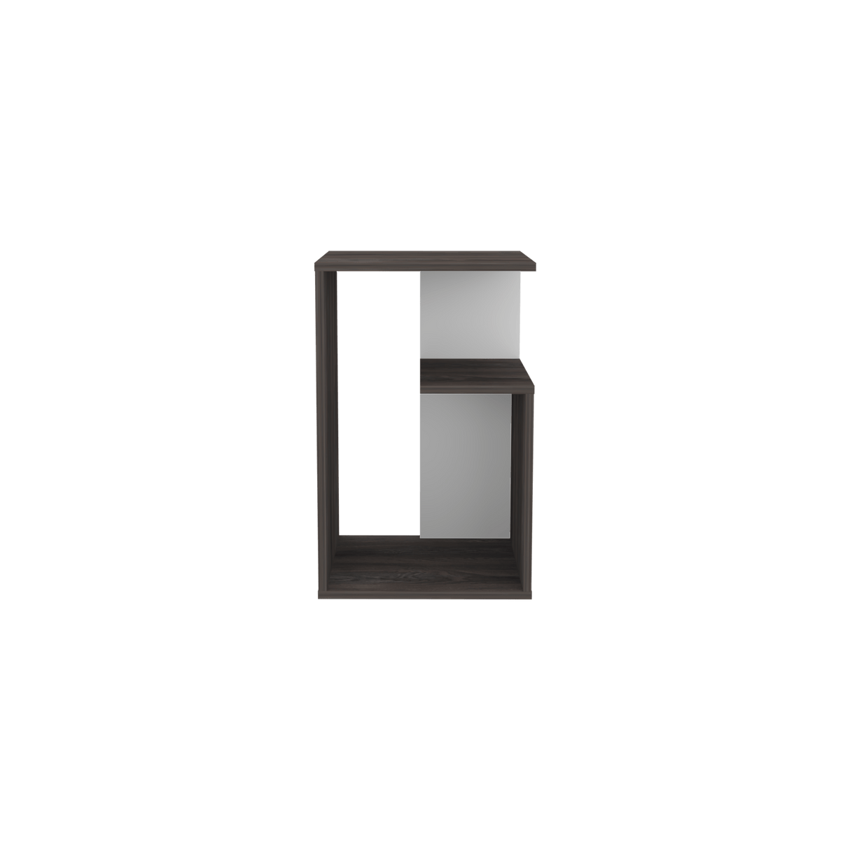Mesa Auxiliar Everett Carbón Y Blanco 39.8x63.4cm Rectangular Con Tres Compartimientos - MESAS AUXILIARES | Bylmo