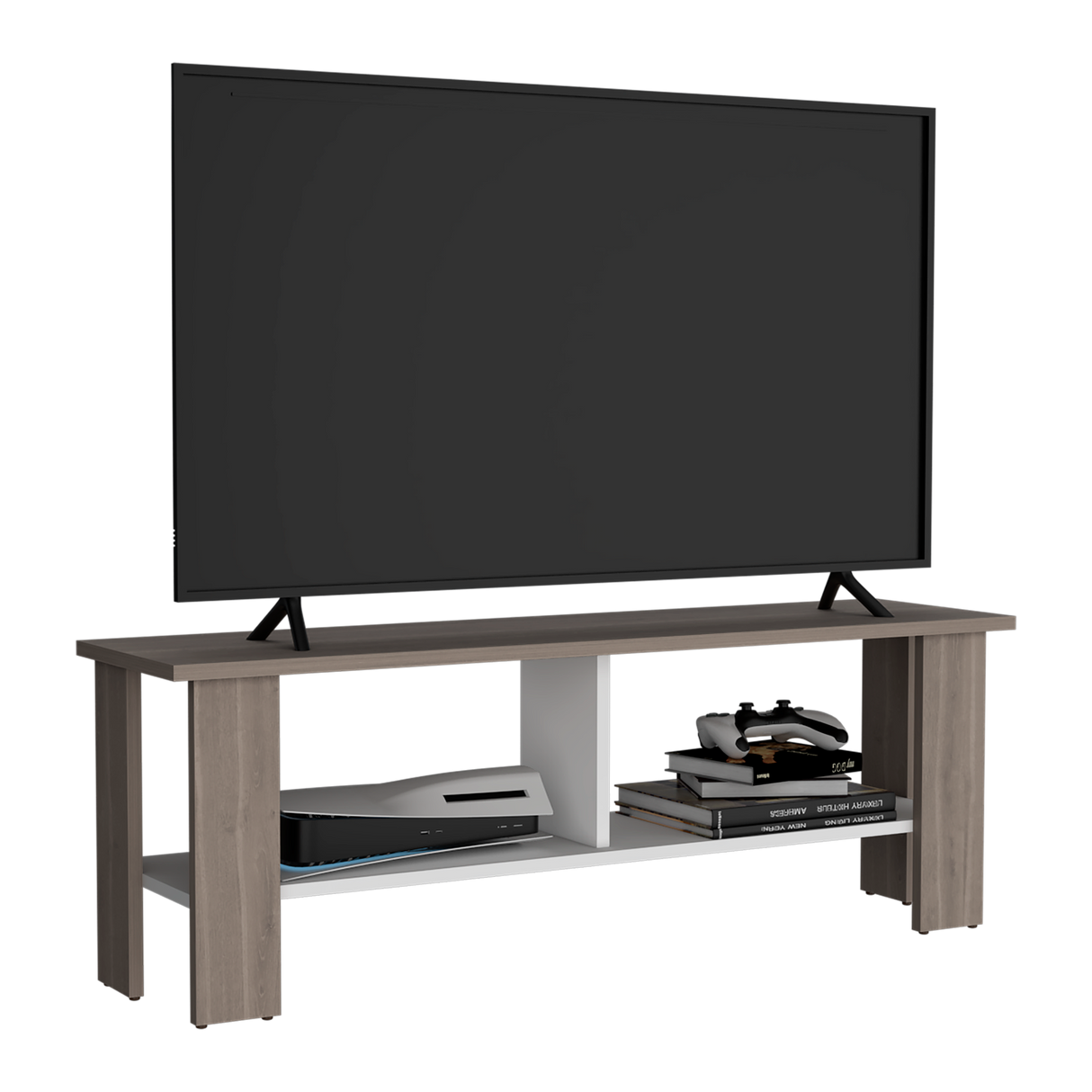 Mesa para TV Navia Bardolino 120.3x42.1cm para TV Hasta 55" Pulgadas con Tres Compartimientos - MUEBLES DE TV | Bylmo