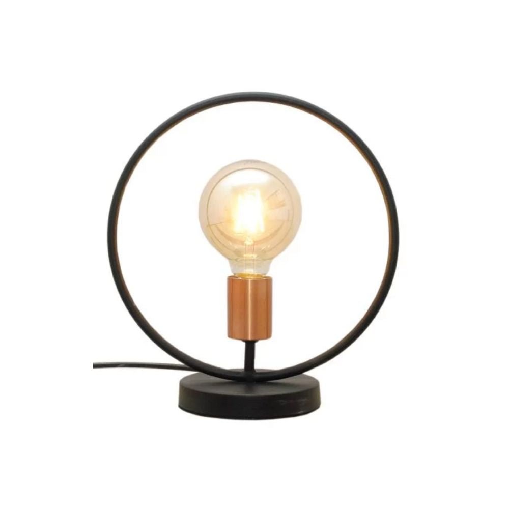 Lámpara de Mesa Led Mérida Negro y Dorado 25x25cm de Una Luz sin Bombilla - LAMPARAS DE ESCRITORIO | Bylmo