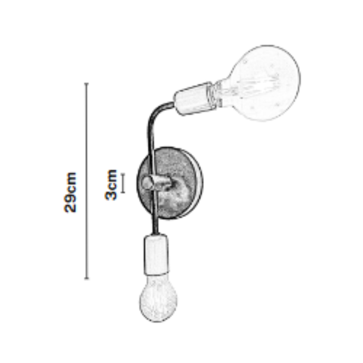 Lámpara de Pared Led Bonao Cobre y Negro 13x29cm de de Dos Luces sin Bombilla - LAMPARAS DE PARED | Bylmo