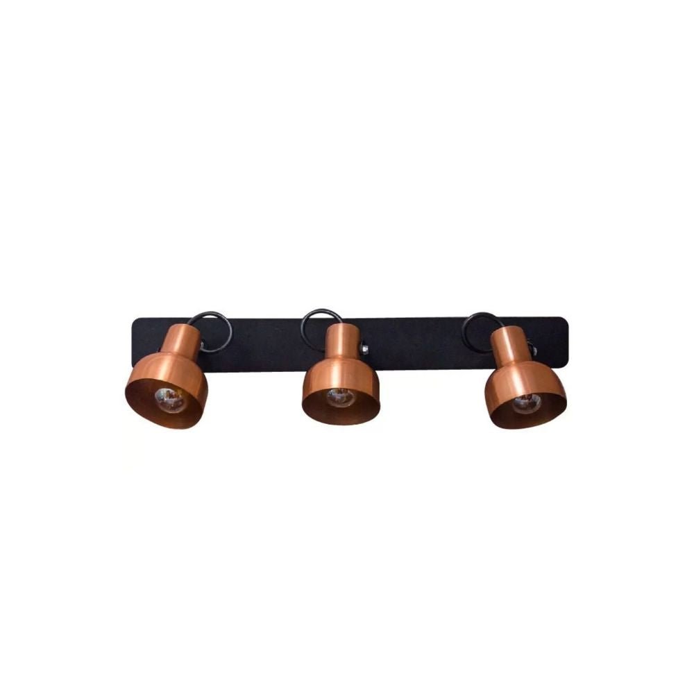 Lámpara de Pared Led Groc Cobre y Negro 6.5x11cm de de Tres Luces sin Bombilla - LAMPARAS DE PARED | Bylmo
