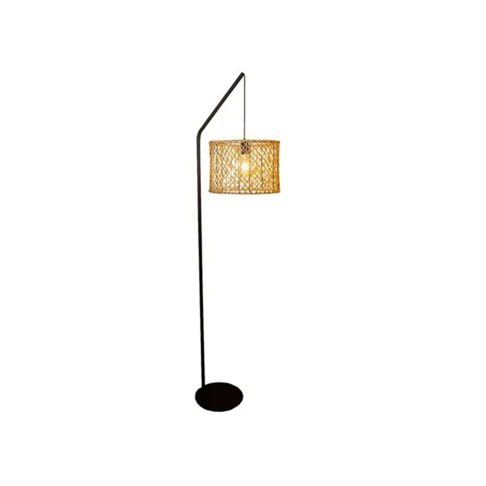 Lámpara de Piso Led Tiel Negro y Dorado 35x160cm de Una Luz Tipo Pedestal - LAMPARAS DE PISO | Bylmo