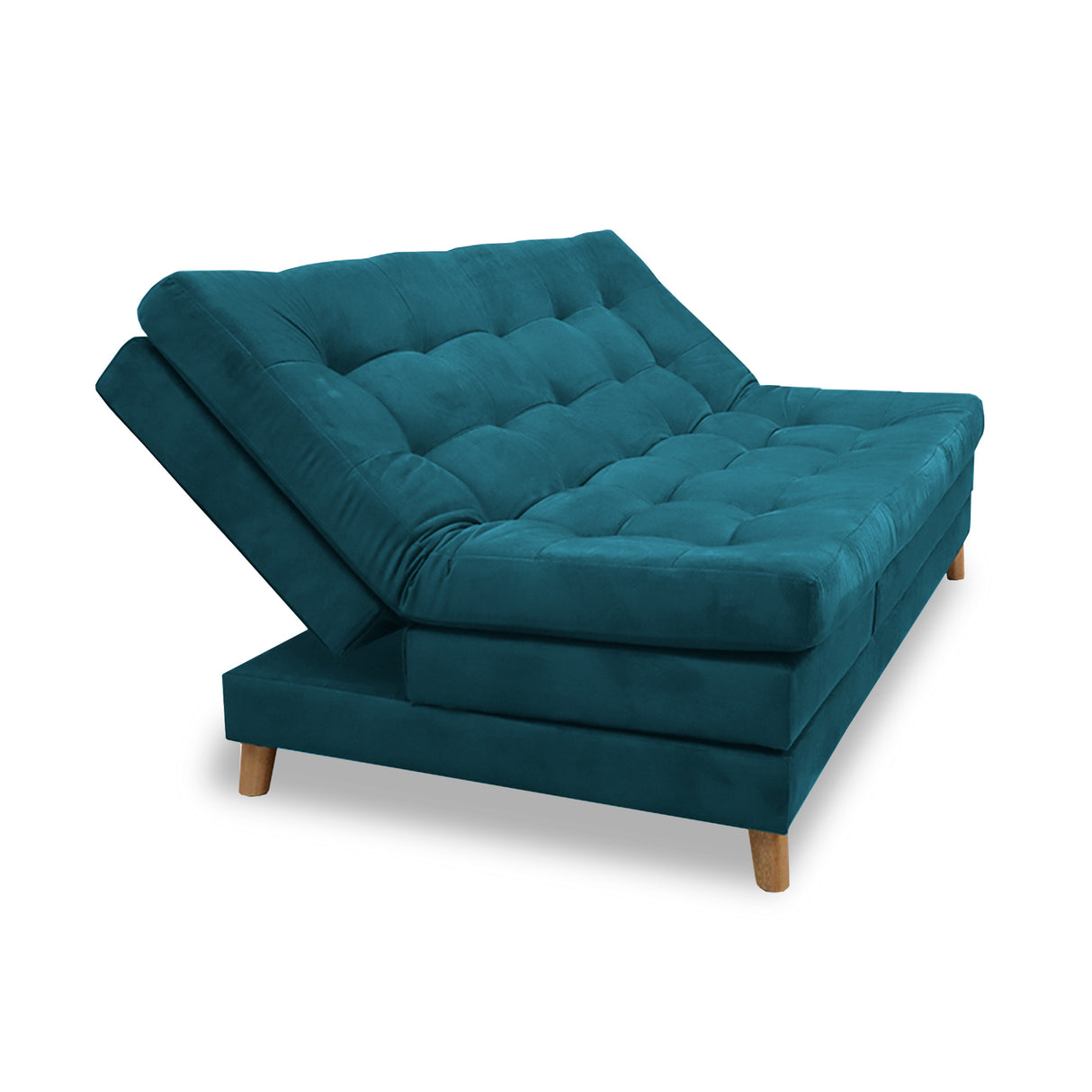 Sofá Cama Kalin Azul Turquesa 180x40cm De Tres Puestos Reclinable Antifluido con Dos Cojines Decorativos - SOFAS Y POLTRONAS | Bylmo