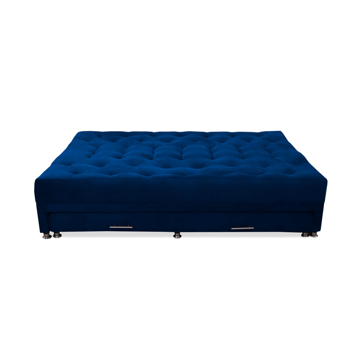 Sofá Cama Rossier Nido Azul Petróleo 190x40cm De Tres Puestos Reclinable Antifluido con Dos Cojines Decorativos - SOFAS Y POLTRONAS | Bylmo