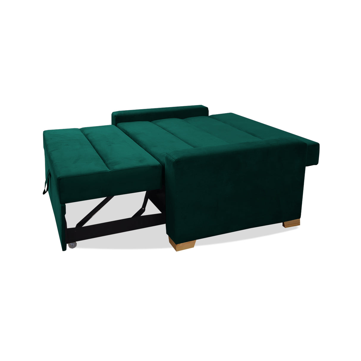 Sofá Cama Aubry Verde 150x60cm De Dos Puestos Reclinable Antifluido con Dos Cojines Decorativos - SOFAS Y POLTRONAS | Bylmo