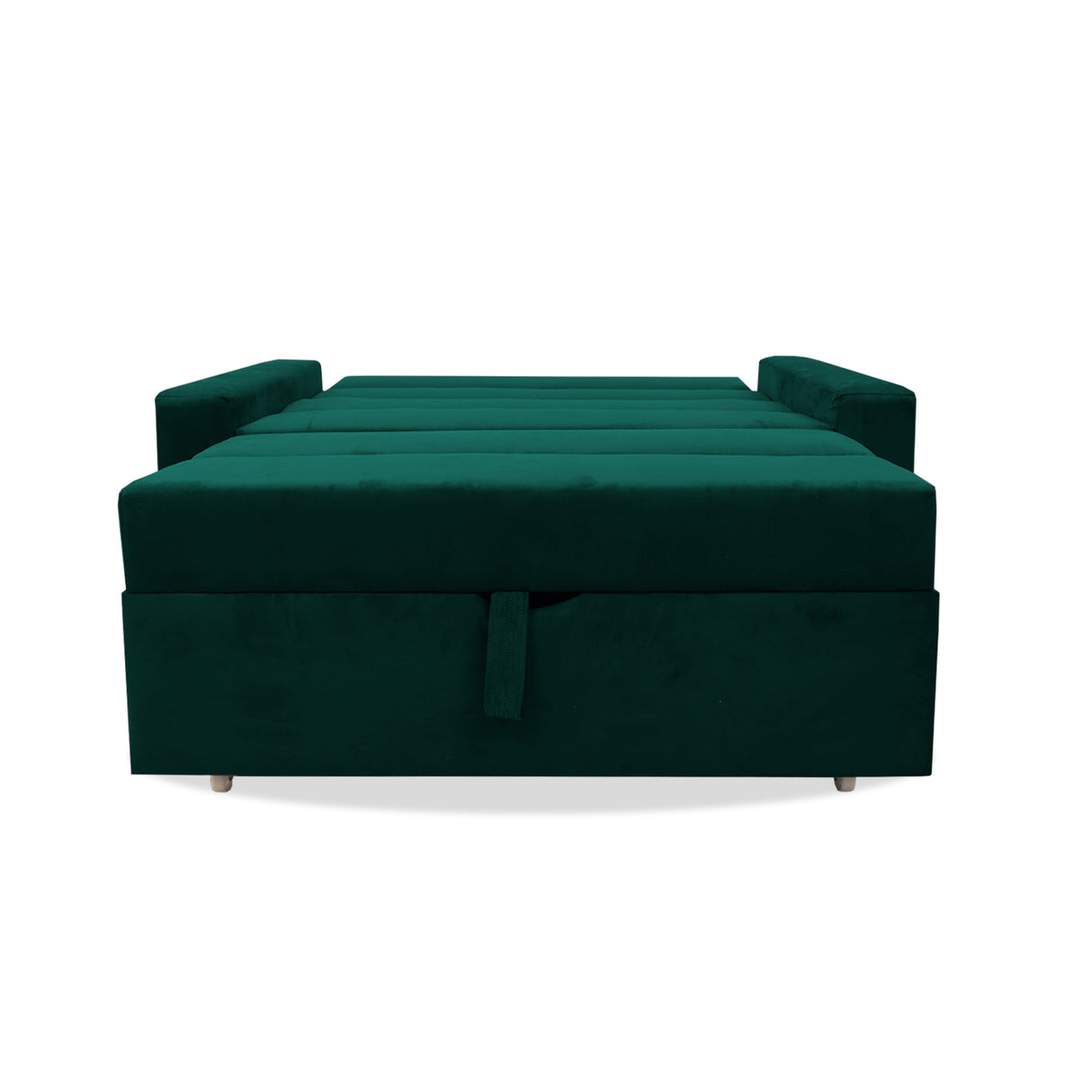 Sofá Cama Aubry Verde 150x60cm De Dos Puestos Reclinable Antifluido con Dos Cojines Decorativos - SOFAS Y POLTRONAS | Bylmo