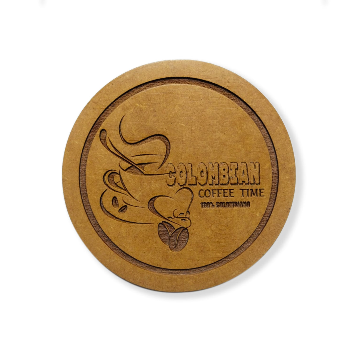 Set x 4 Portavasos Roundcoffe Madera 10x10cm Circular Resistente e Impermeable - PORTAVASOS | Bylmo