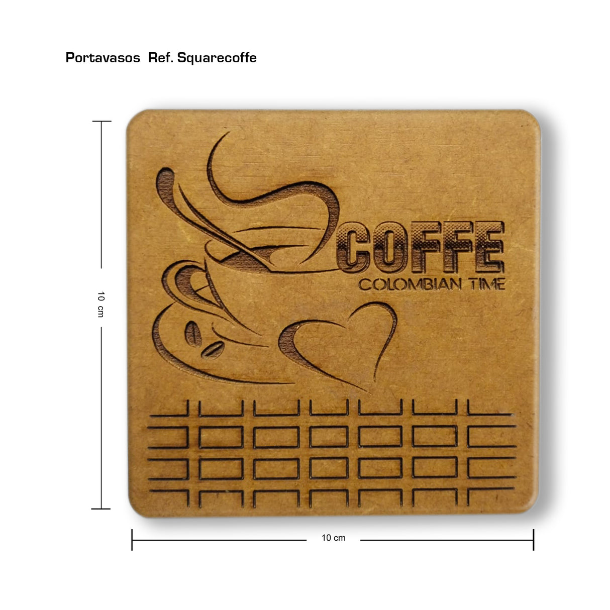Set x 6 Portavasos Squarecoffe Madera 10x10cm Cuadrado Resistente e Impermeable - PORTAVASOS | Bylmo
