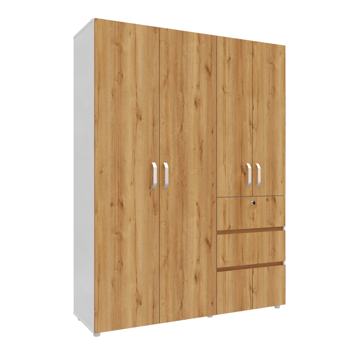 Closet Riga Duna y Blanco 150x200cm con Dos Cajones y con Seis Compartimientos - CLOSETS | Bylmo