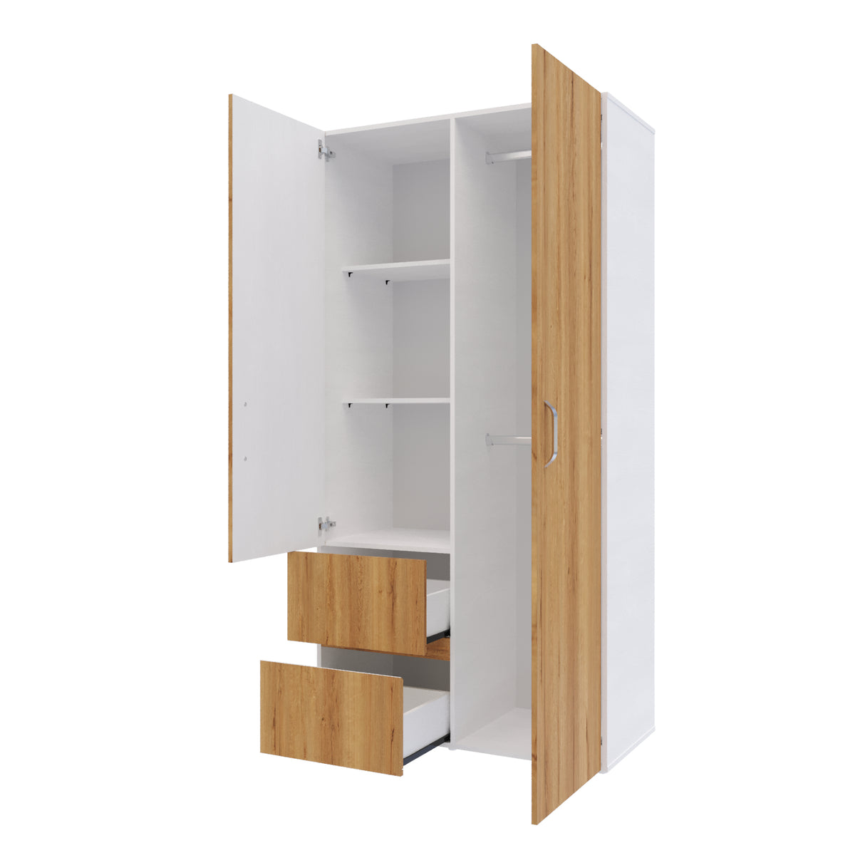 Closet Malabo Duna y Blanco 100x198cm con Dos Cajones y con Dos Compartimientos - CLOSETS | Bylmo