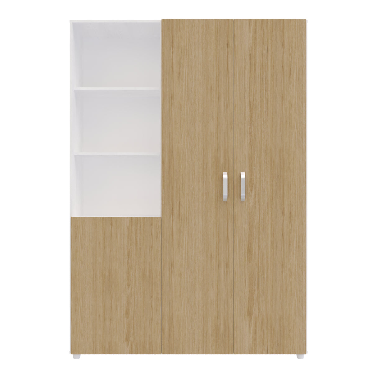 Closet Jazmin Blanco y Rovere 140x200cm sin Cajones y con Nueve Compartimientos - CLOSETS | Bylmo
