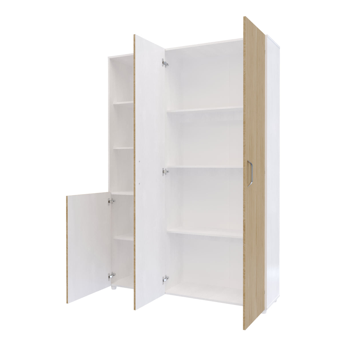 Closet Jazmin Blanco y Rovere 140x200cm sin Cajones y con Nueve Compartimientos - CLOSETS | Bylmo