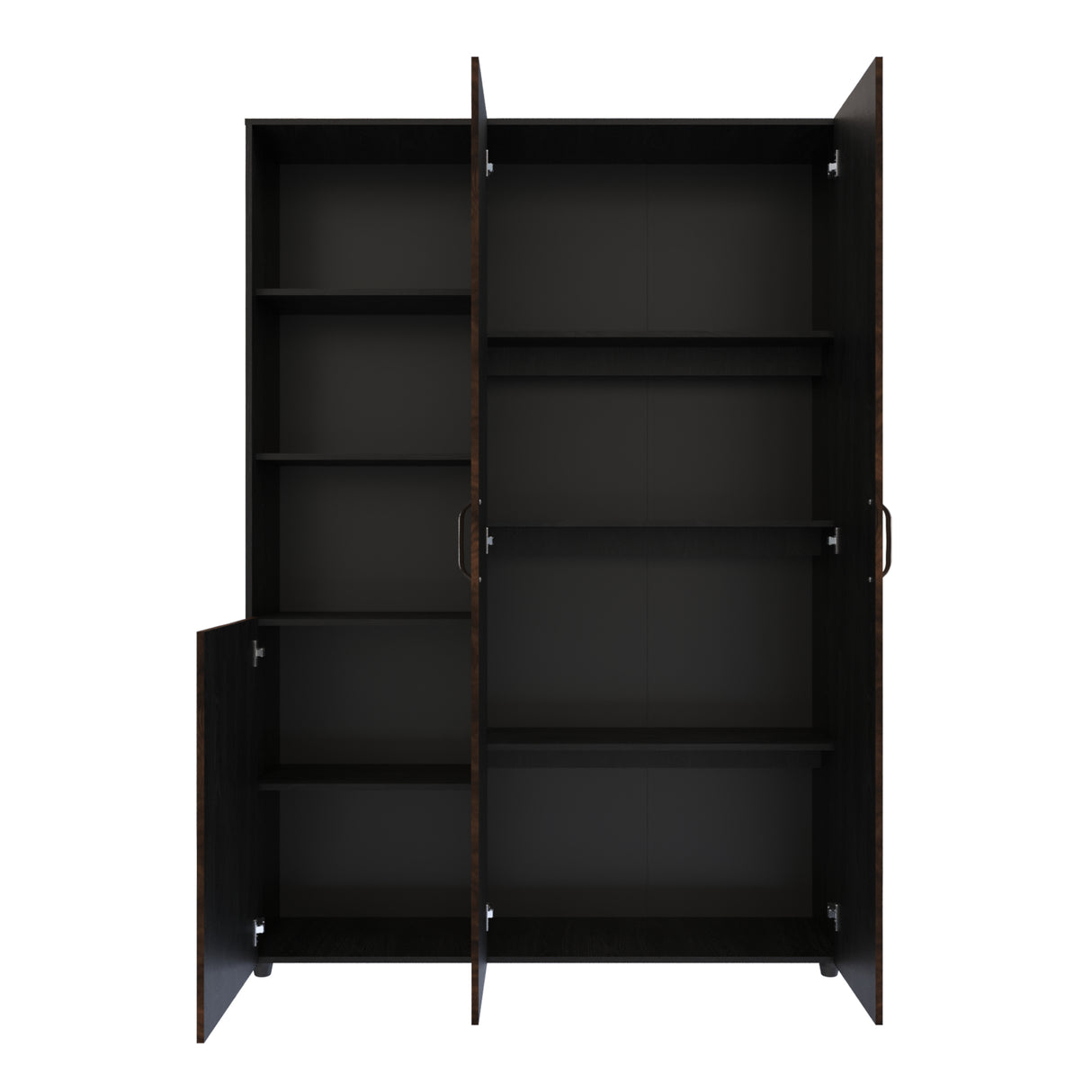 Closet Jazmin Wengue y Fume 140x200cm sin Cajones y con Nueve Compartimientos - CLOSETS | Bylmo