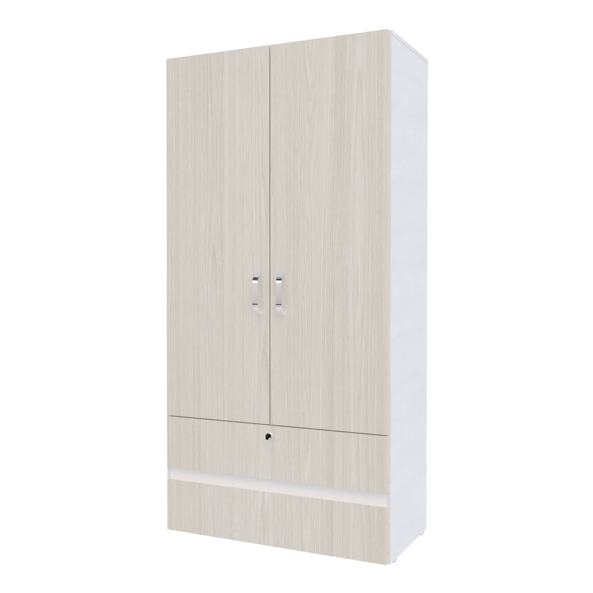 Closet Tripoli Blanco y Niebla 100x200cm con Dos Cajones y con Dos Compartimientos - CLOSETS | Bylmo
