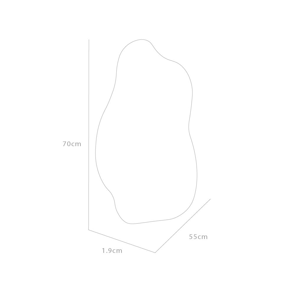 Espejo de Baño London Gris 55x70cm Asimetrico sin Marco - ESPEJOS DE BANHO | Bylmo