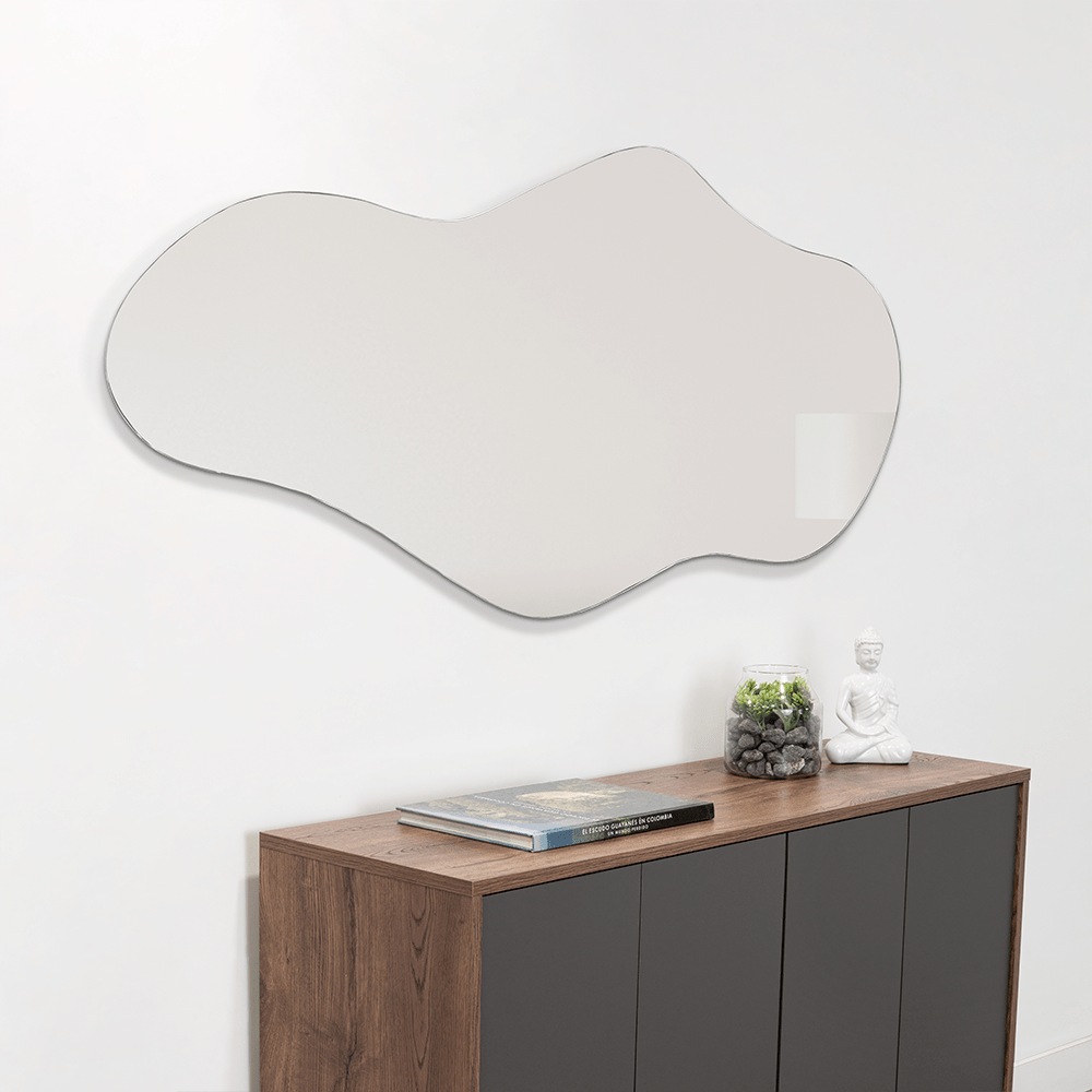 Espejo de Baño Aries Gris 150x60cm Asimetrico sin Marco - ESPEJOS DE BANHO | Bylmo