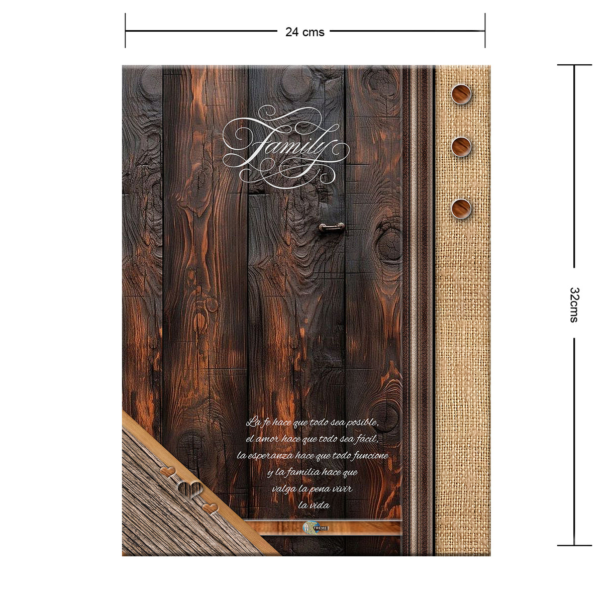 Álbum de Fotos Family Madera y Crema 24x32cm Argollado de Veinte Páginas - ALBUMES DE FOTOS | Bylmo