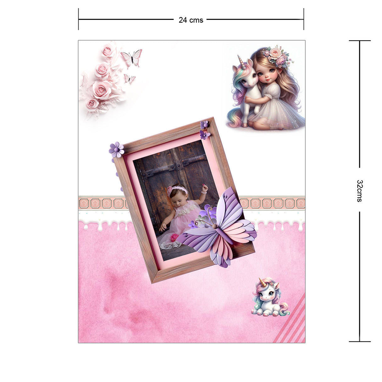 Álbum de Fotos Niña Unicornio Blanco y Rosado 24x32cm Argollado de Veinte Páginas - ALBUMES DE FOTOS | Bylmo