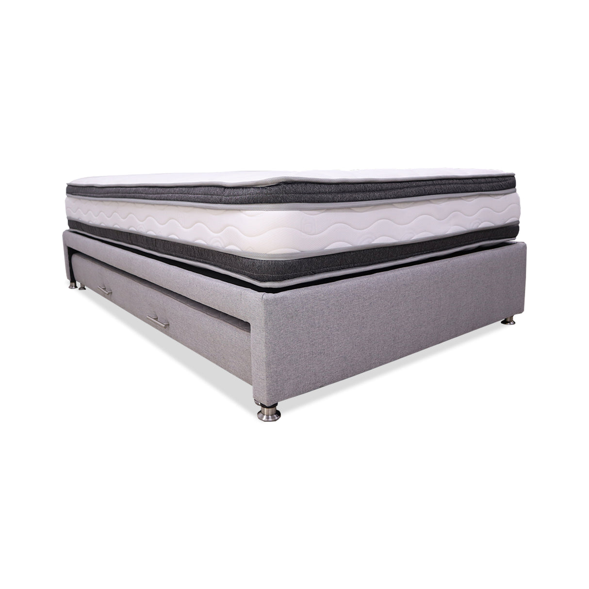 Cama Tarima Nido Blaser Gris Doble 140 X 190 Cm con Colchón y con Almohadas - CAMAS | Bylmo