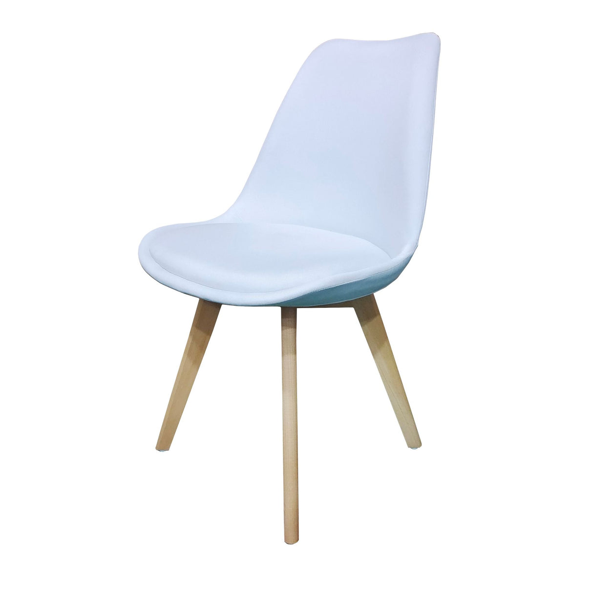 Set x 2 Sillas Blanco y Cafe Oscuro 49.5x84cm con Asiento Ovalado y con Espaldar - SILLAS Y BUTACOS | Bylmo