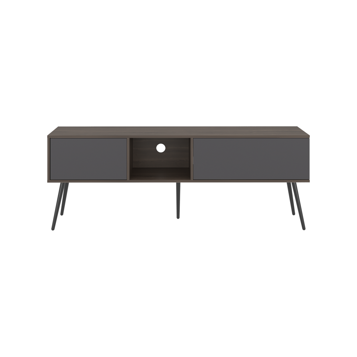 Mesa para TV Zurich Milan y Plomo 158.4x58.4cm para TV Hasta 70" Pulgadas con Tres Compartimientos y con Un Cajón - MUEBLES DE TV | Bylmo
